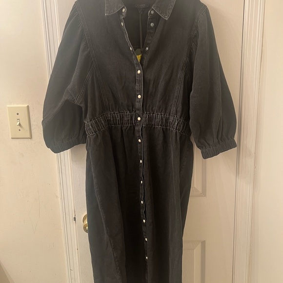 NWT Black Denim All Saints Dress - Picture 1 of 3